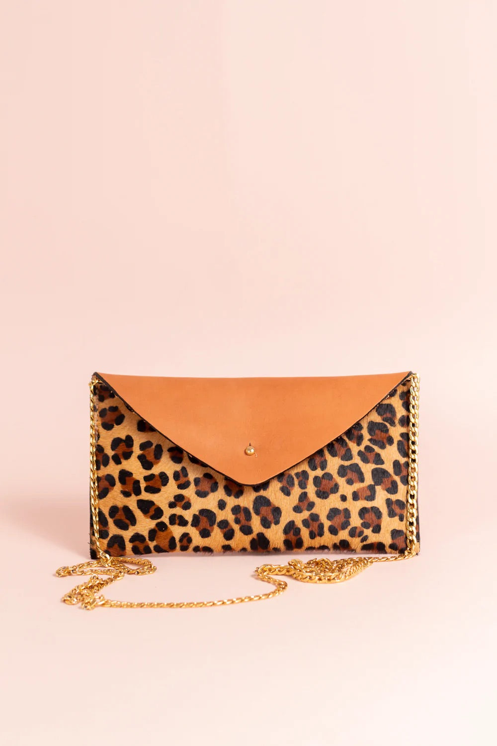 Willow &amp; Hive Leather Leopard Print Mini Clutch/Crossbody Bag