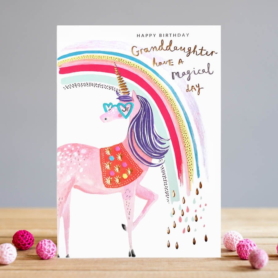 Louise Tiler Granddaughter Unicorn Magical Day Birthday Card