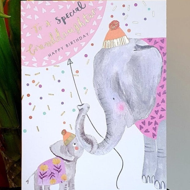 Louise Tiler Elephant Granddaughter Birthday Card