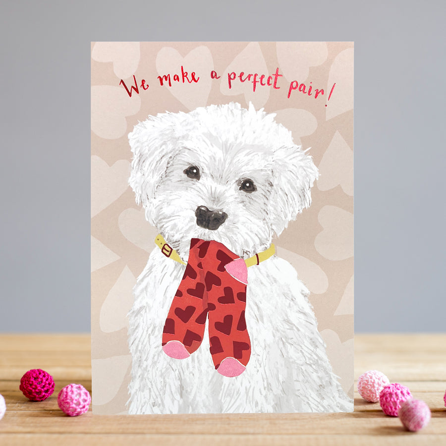 Louise Tiler We Make a Perfect Pair Pup Blank Card