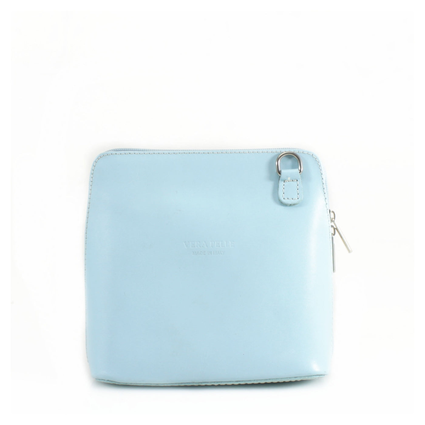 Leather Mini Crossbody Handbag - Pale Blue