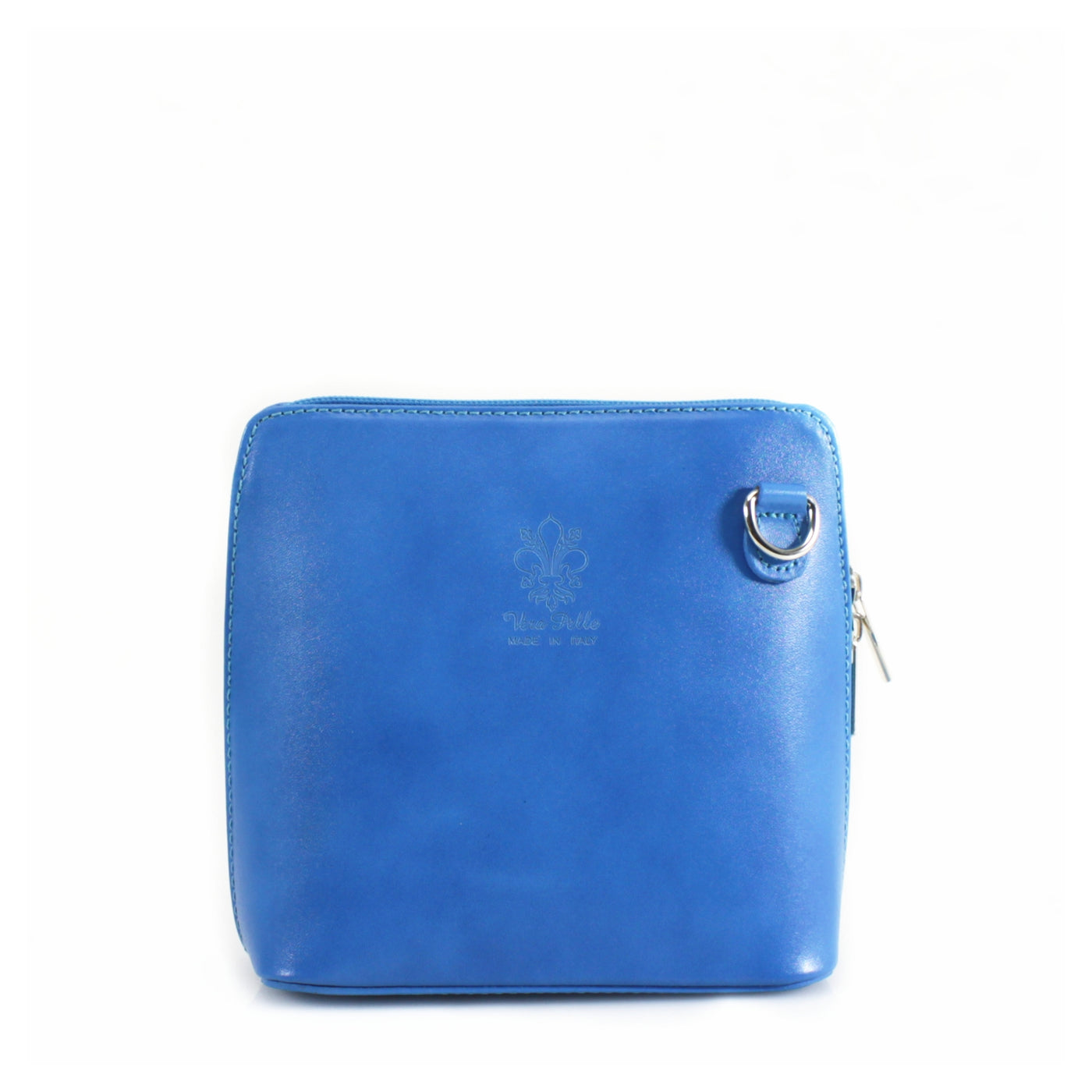 Leather Mini Crossbody Handbag - Dark Turquoise Blue