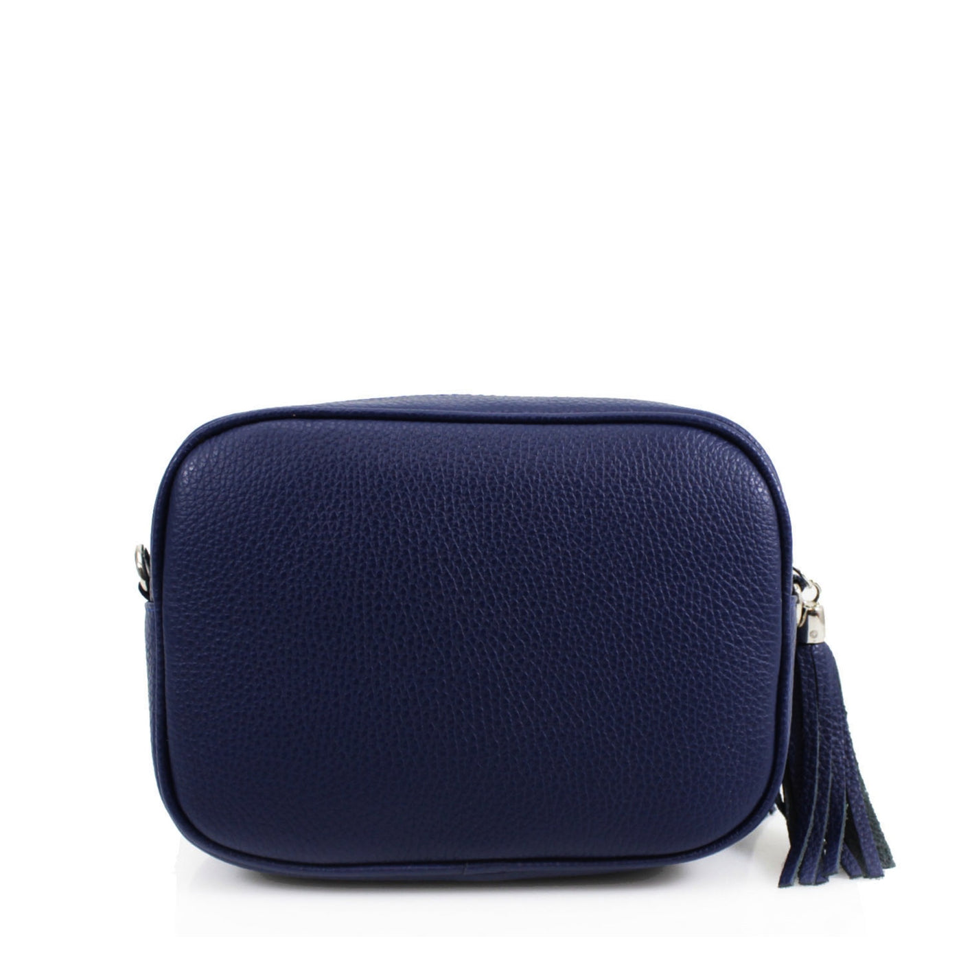 Leather Camera Tassel Handbag - Navy Blue