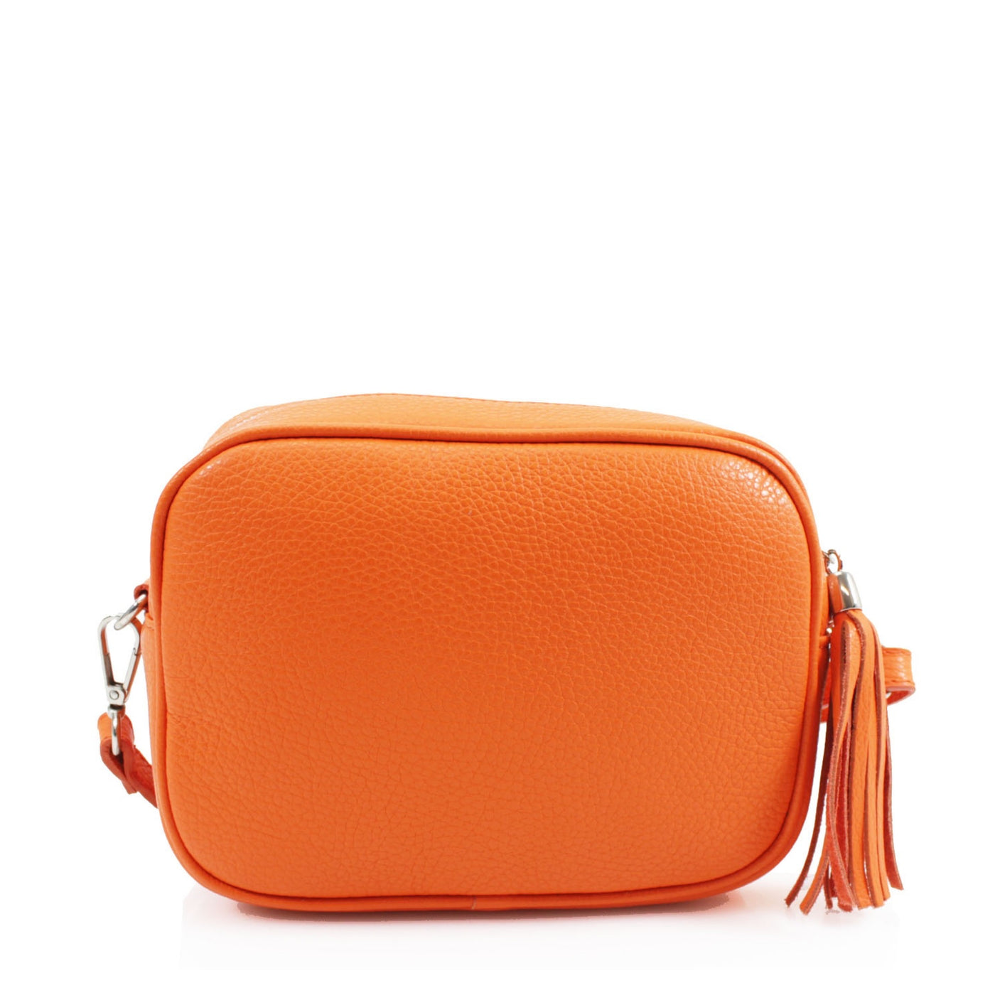 Leather Camera Tassel Handbag - Orange