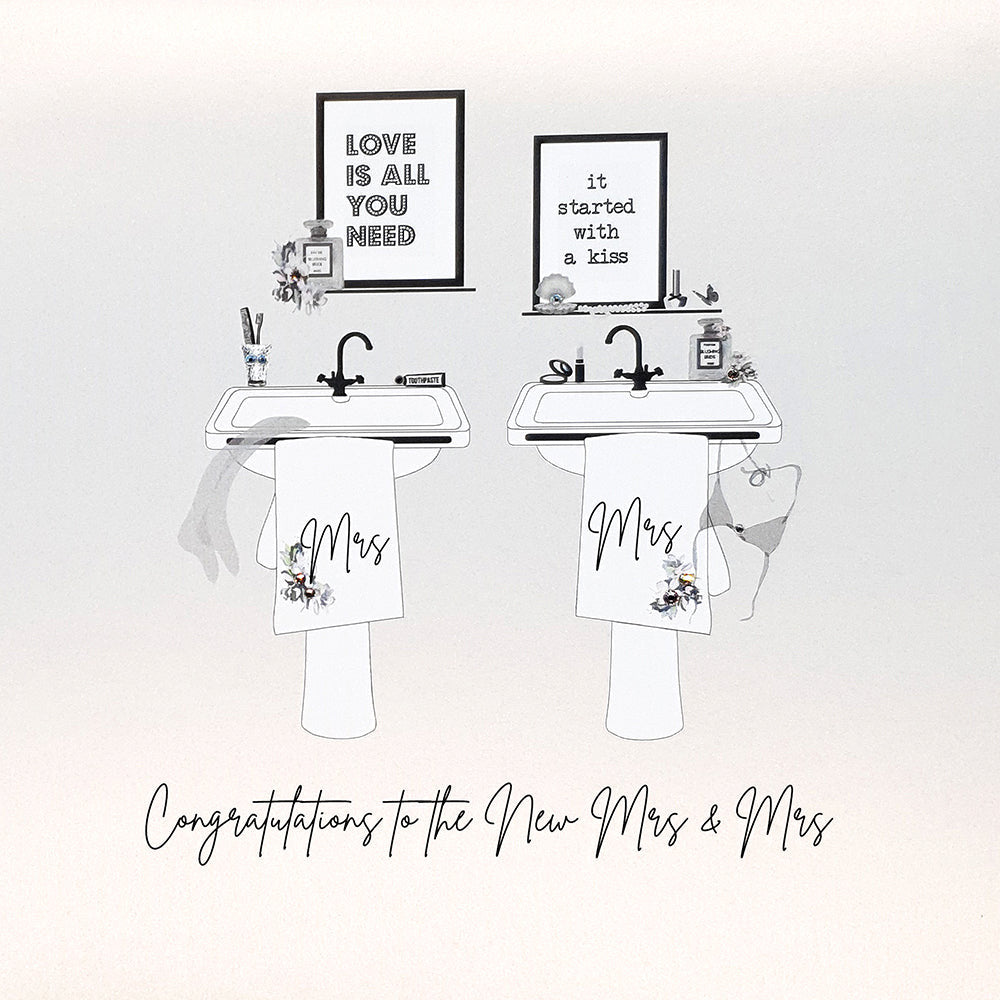 Five Dollar Shake Mrs &amp; Mrs Sinks Wedding Day Card