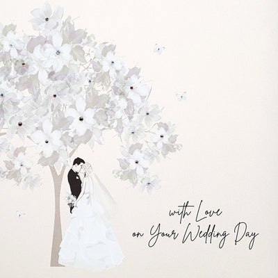 Five Dollar Shake LARGE With Love on Your Wedding Day Card (Couple Under Tree)