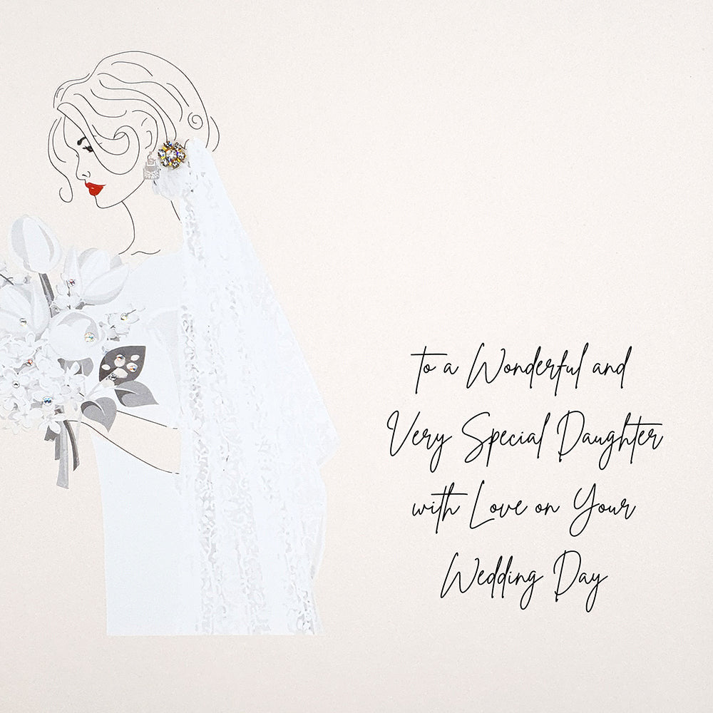 Five Dollar Shake LARGE Special Daughter With Love on Your Wedding Day Card