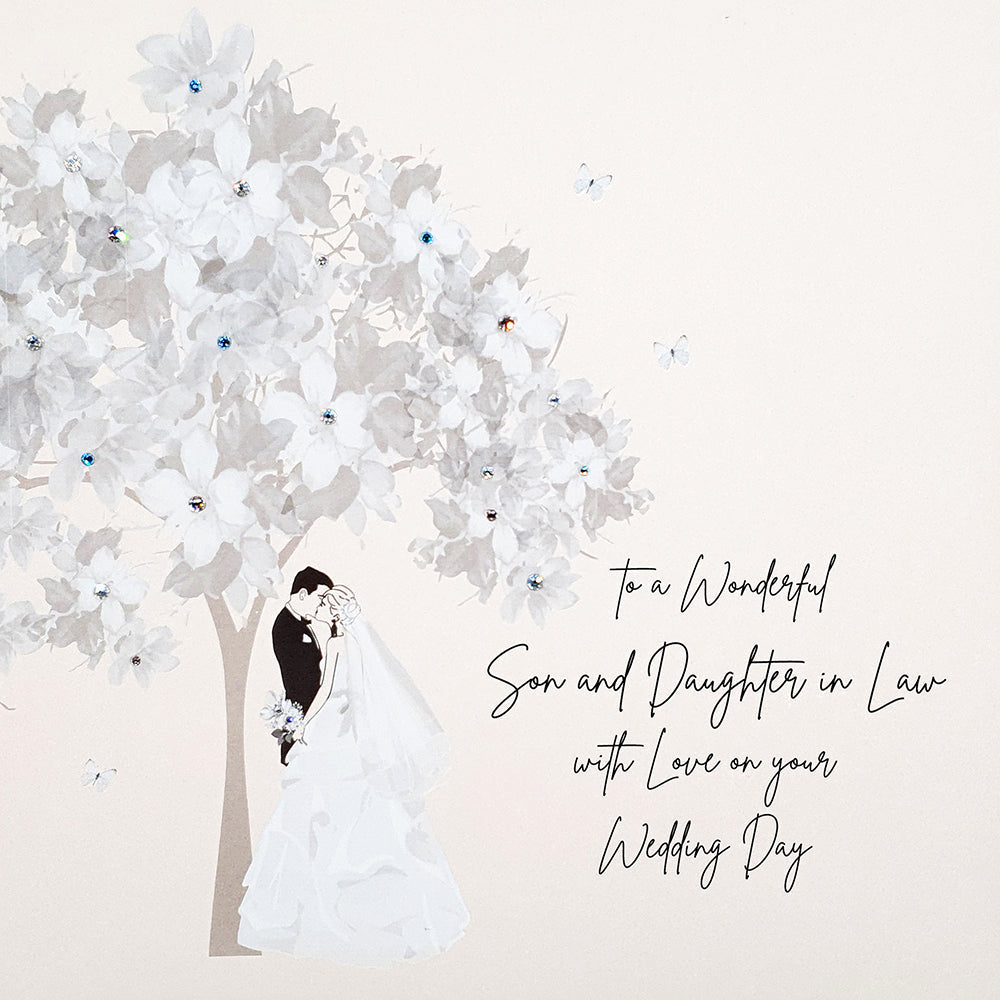 Five Dollar Shake LARGE Son &amp; Daughter-in-Law Couple Tree Wedding Day Card