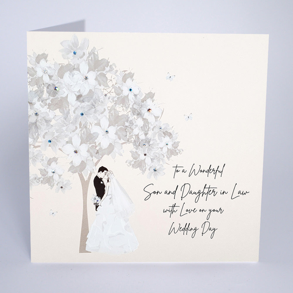 Five Dollar Shake LARGE Son &amp; Daughter-in-Law Couple Tree Wedding Day Card