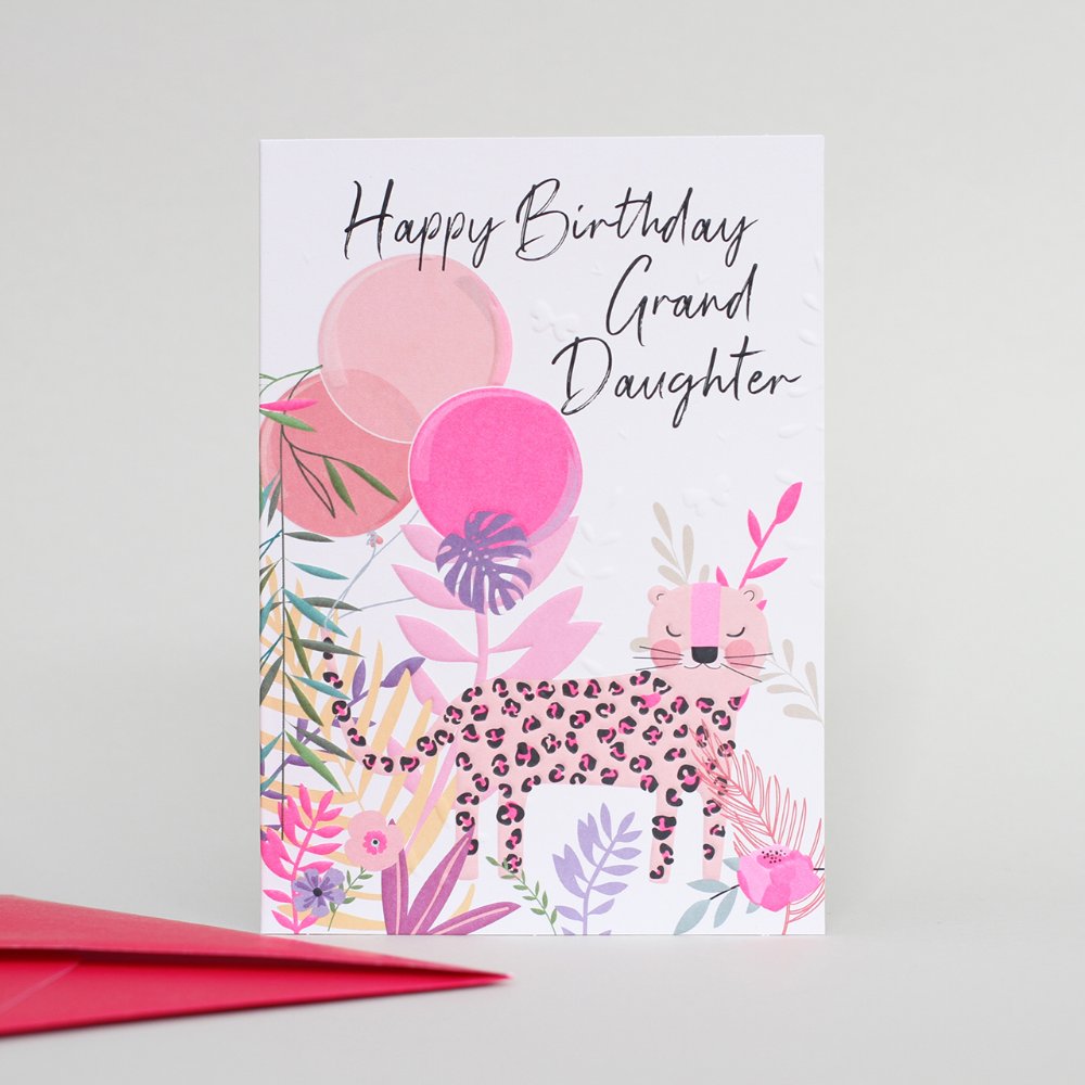 Belly Button Happy Birthday Granddaughter Leopard Card