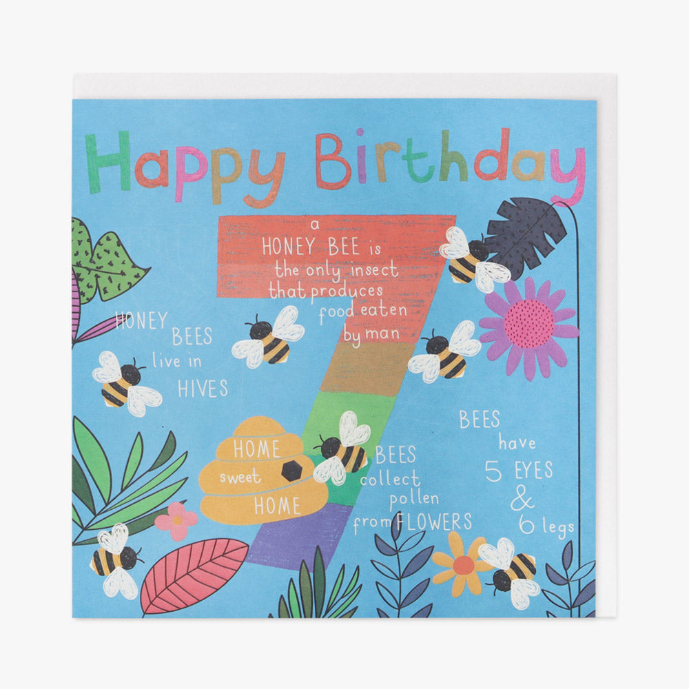 Belly Button Bee's 7th Birthday Card