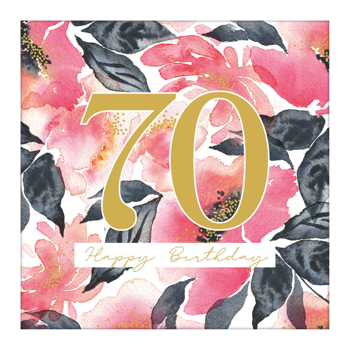The Art File -LARGE Happy 70th Birthday Floral Card
