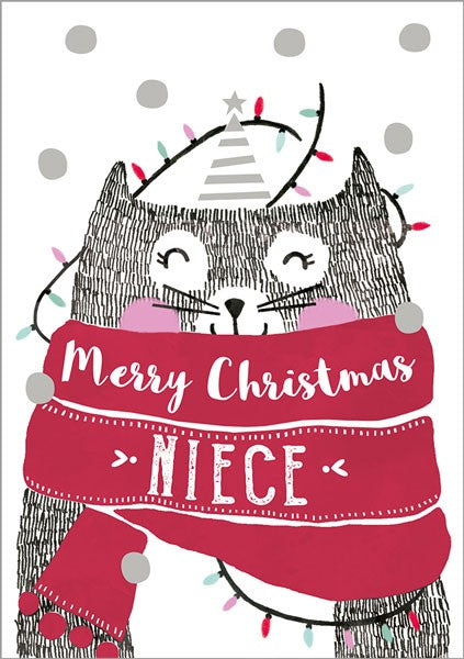 The Art File -Niece Cat Christmas Card