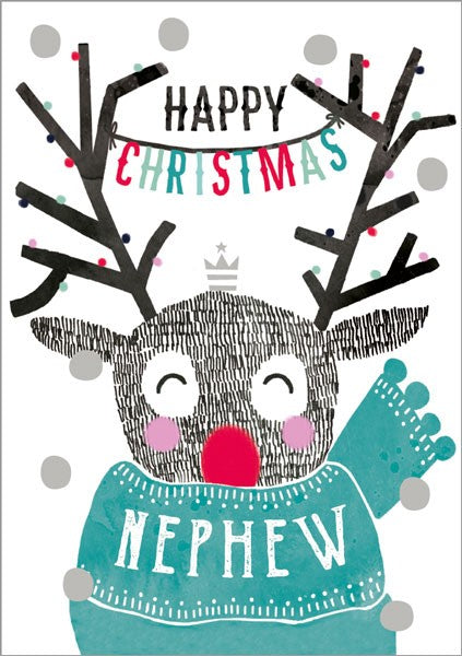 The Art File -Nephew Reindeer Christmas Card