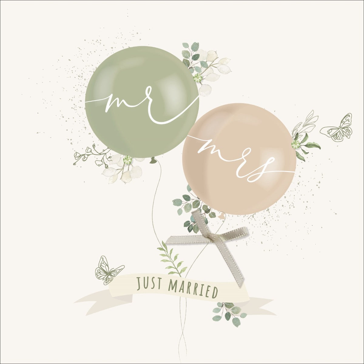 MR &amp; MRS Balloons Wedding Card