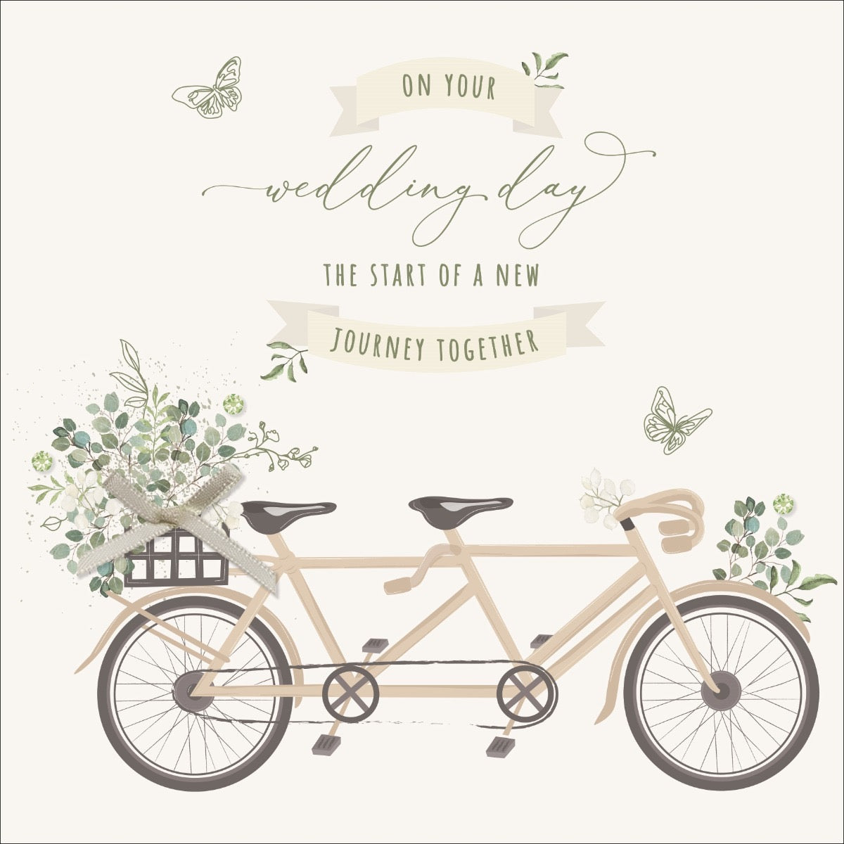 Wedding Day Start of a New Journey Together Tandem Card