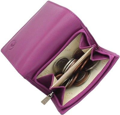 Mala Leather Origin Compact Purse with RFID Protection (3273 5)- Berry