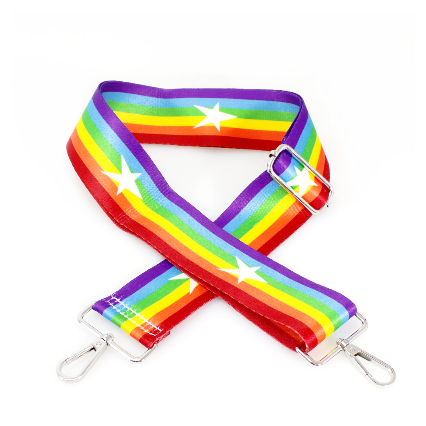 Bright Rainbow Stripes & Star Print Print Bag Strap
