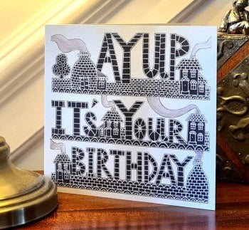 Moorland Pottery Ay Up It's Your Birthday Card