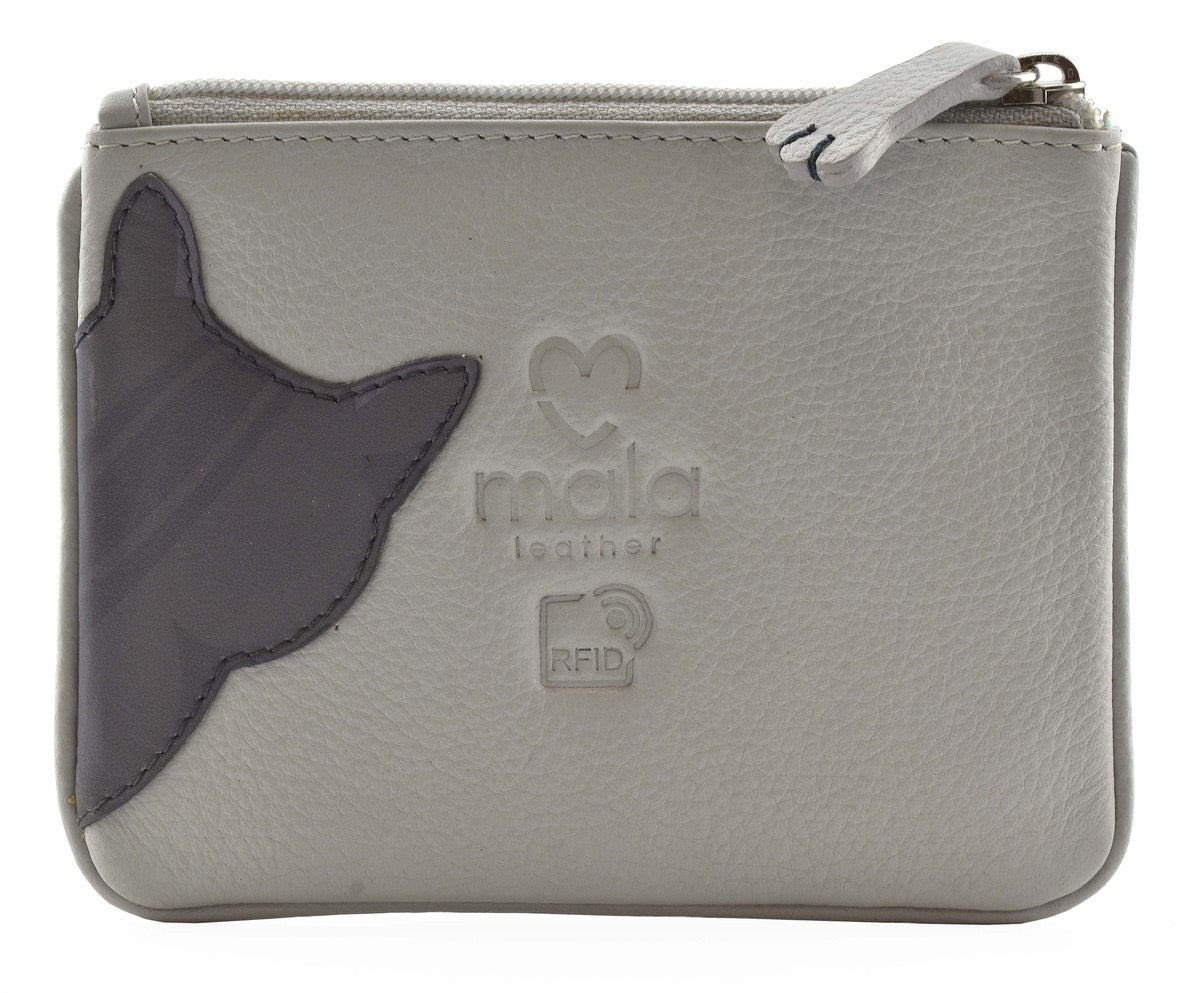 Mala Leather Cleo The Cat Leather Coin Purse (4230 50) - Grey