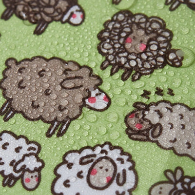 Eco Chic Foldable Recycled Shopping Bag - Cute Sheep - Green