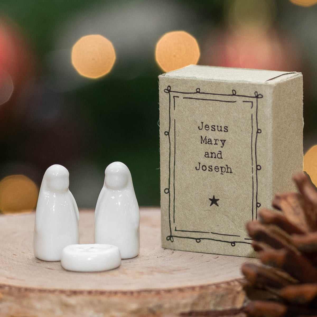 East of India Matchbox - Ceramic Ornament - Jesus, Mary & Joseph