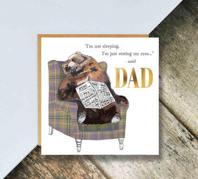 Flying Teaspoons Dad - Resting my Eyes Bear Birthday Card
