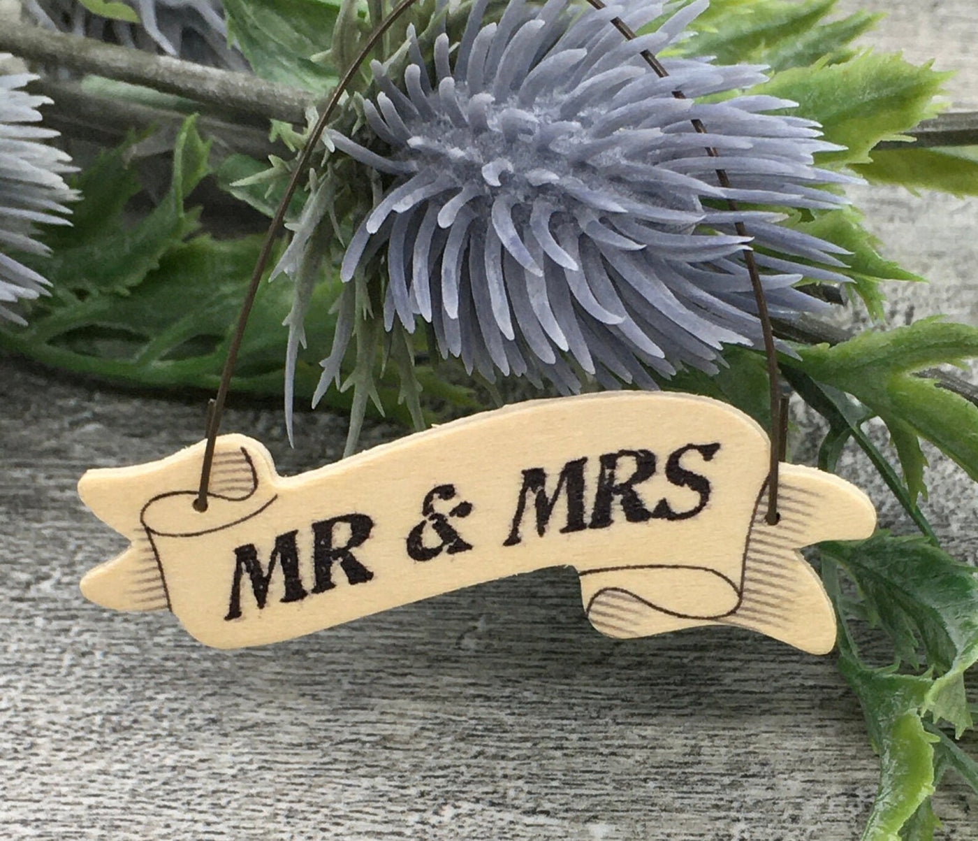 East of India - Wooden Tag - Mr & Mrs