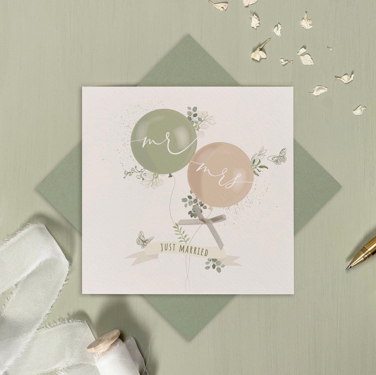 MR &amp; MRS Balloons Wedding Card