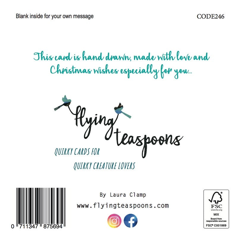 Flying Teaspoons Merry Christmas from the Potteries Card