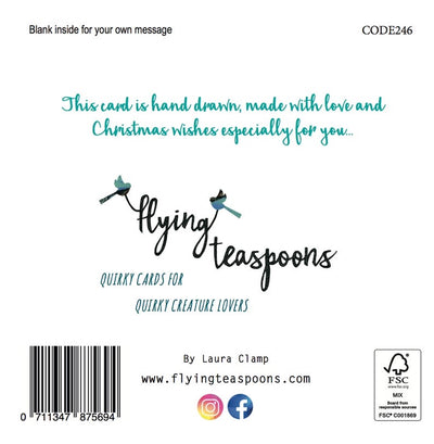 Flying Teaspoons There No Place Like Home at Christmas Card