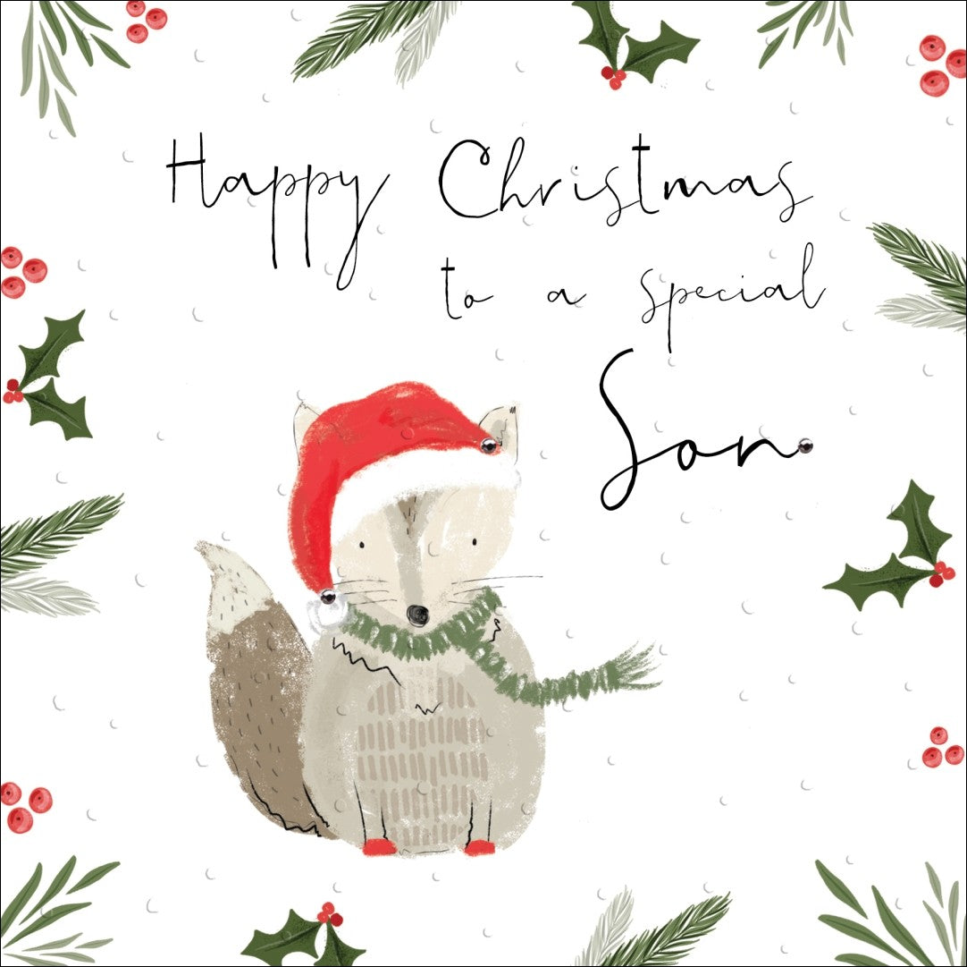 Special Son Fox Christmas Card