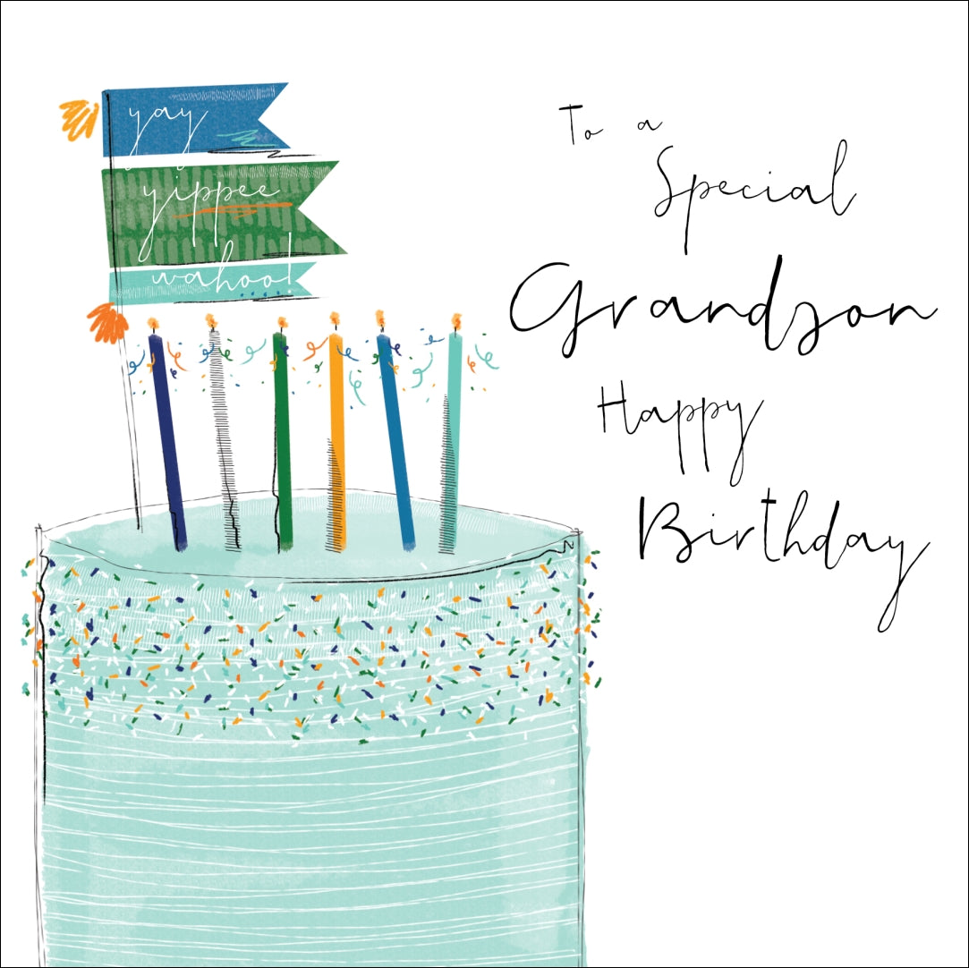 Grandson Birthday Cake Card