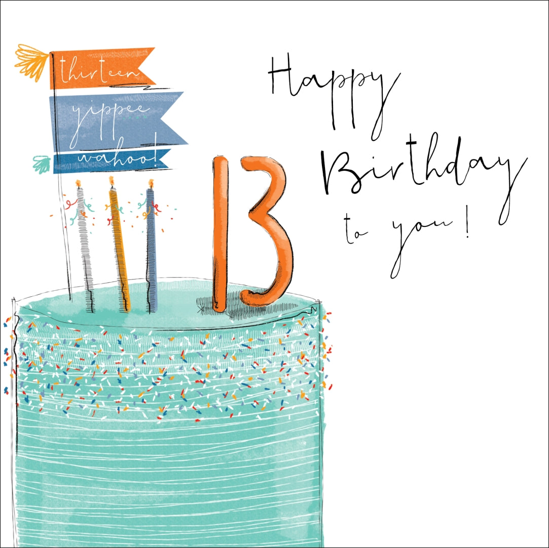 Happy 13th Birthday Cake Card