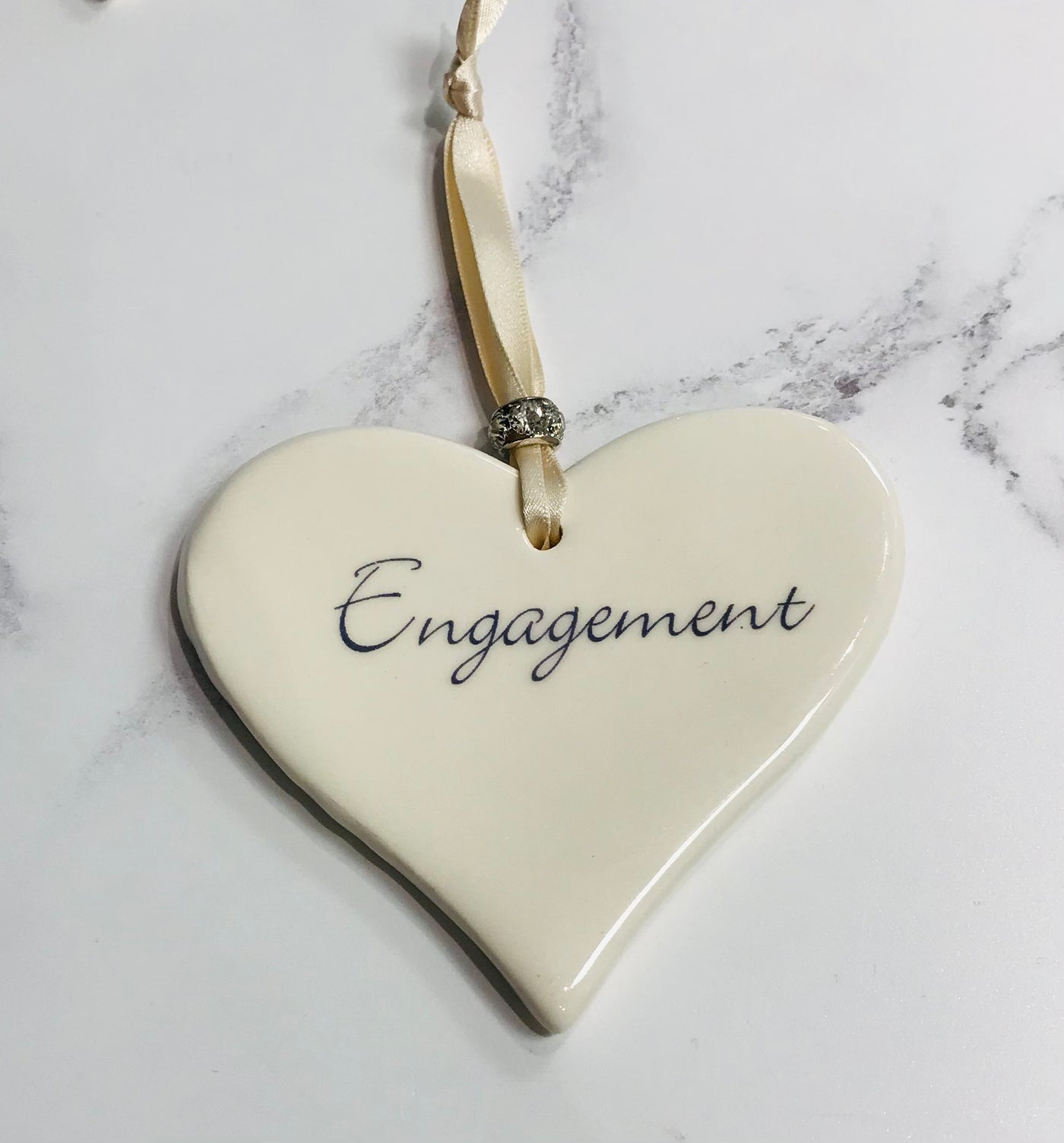 Dimbleby Ceramics LARGE Sentiment Hanging Heart - Engagement
