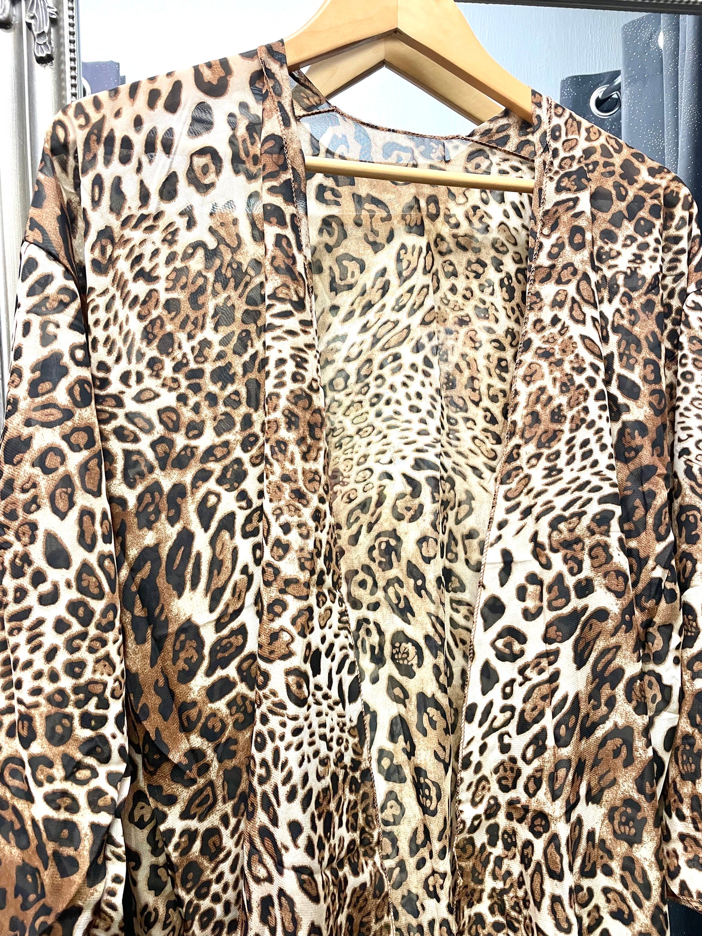 Black Ginger Animal Print Long Jacket/Kaftan