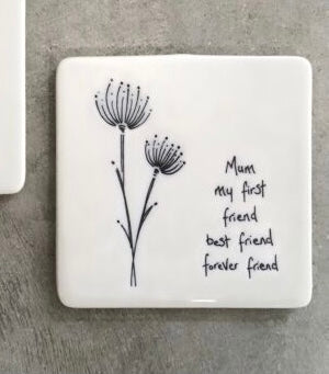 East of India Porcelain Square Coaster - Mum my First