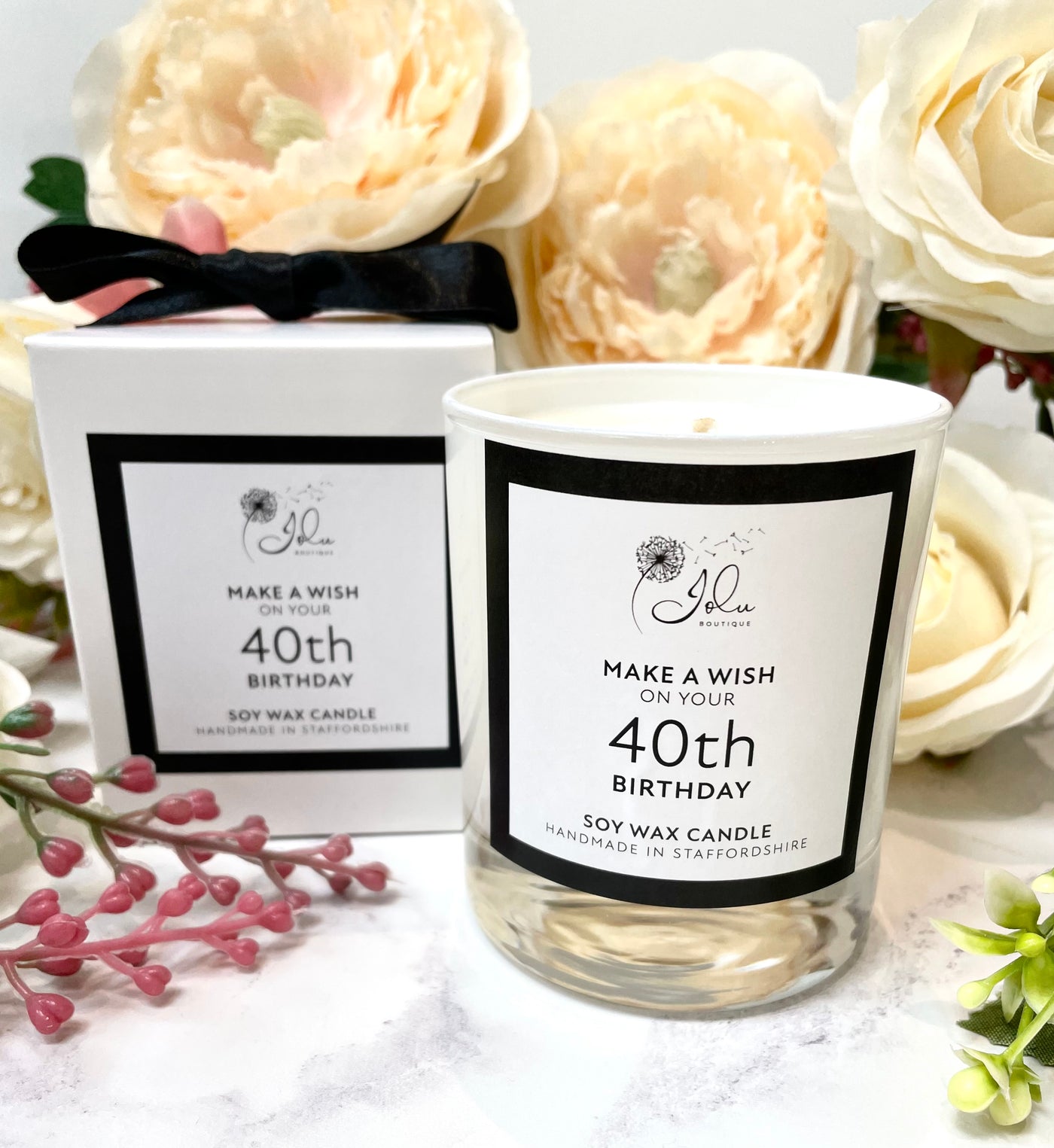 Jolu Boutique Make a Wish Sentiment Candle - 40th Birthday