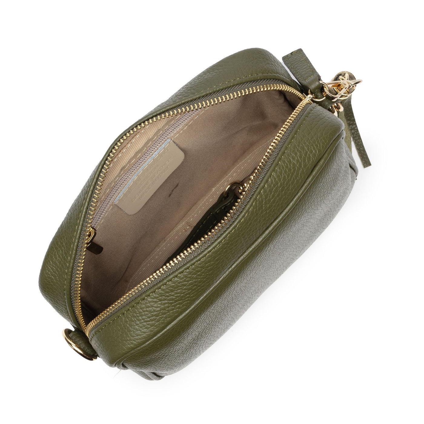 Elie Beaumont Designer Leather Crossbody Bag - Olive Green (GOLD Fittings)