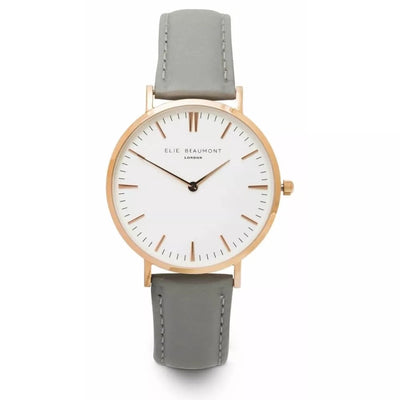 Elie Beaumont Oxford Small Leather Watch - Grey