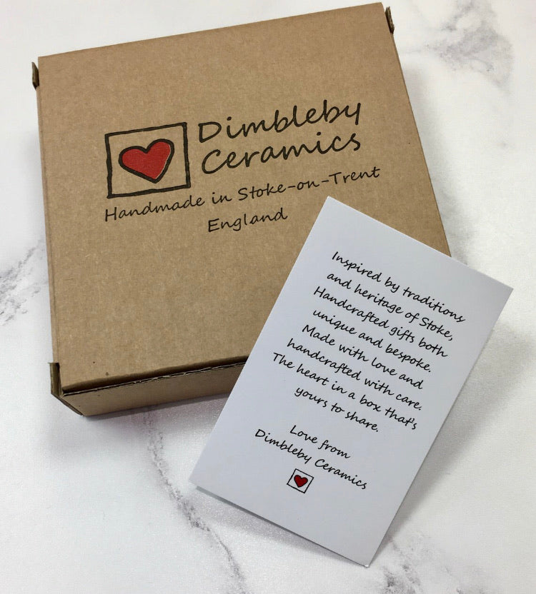 Dimbleby Ceramics Sentiment Hanging Heart -Baby Shower