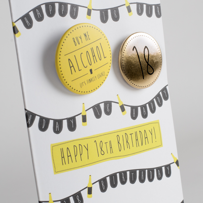 Papersole Happy 18th Birthday Badge Card