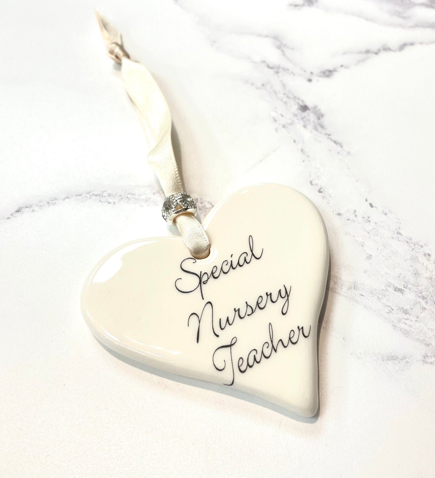 Dimbleby Ceramics Sentiment Hanging Heart - Special Nursery Teacher