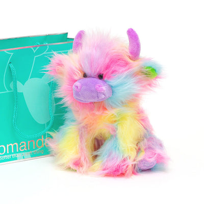 Jomanda Rainbow Highland Coo Small Soft Toy