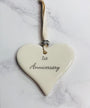 Dimbleby Ceramics Sentiment Hanging Heart - 1st Anniversary