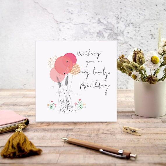 Wishing you a Lovely Birthday Bunny Card