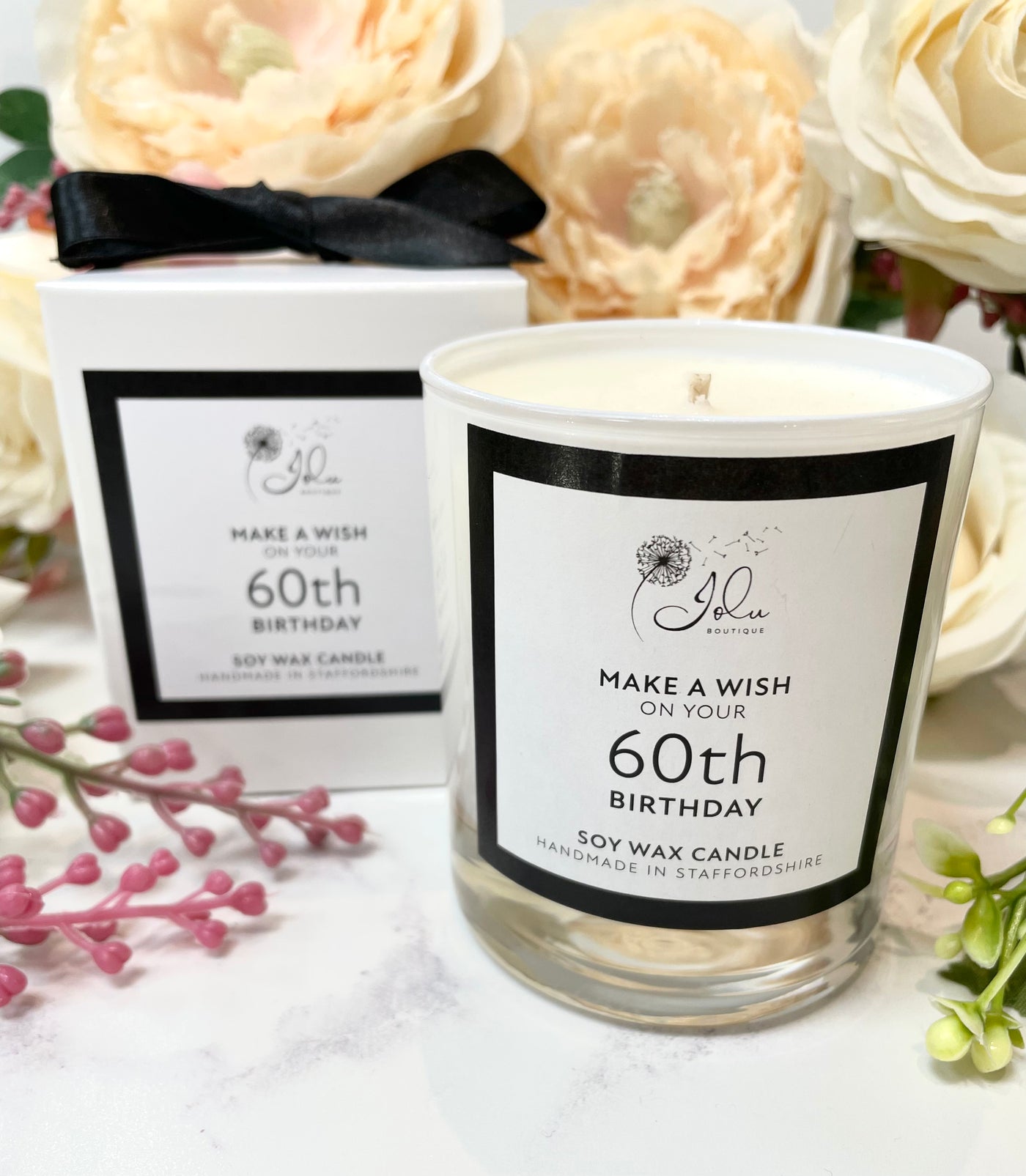 Jolu Boutique Make a Wish Sentiment Candle - 60th Birthday
