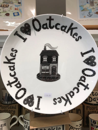 Moorland Pottery “I love oatcakes” Plate