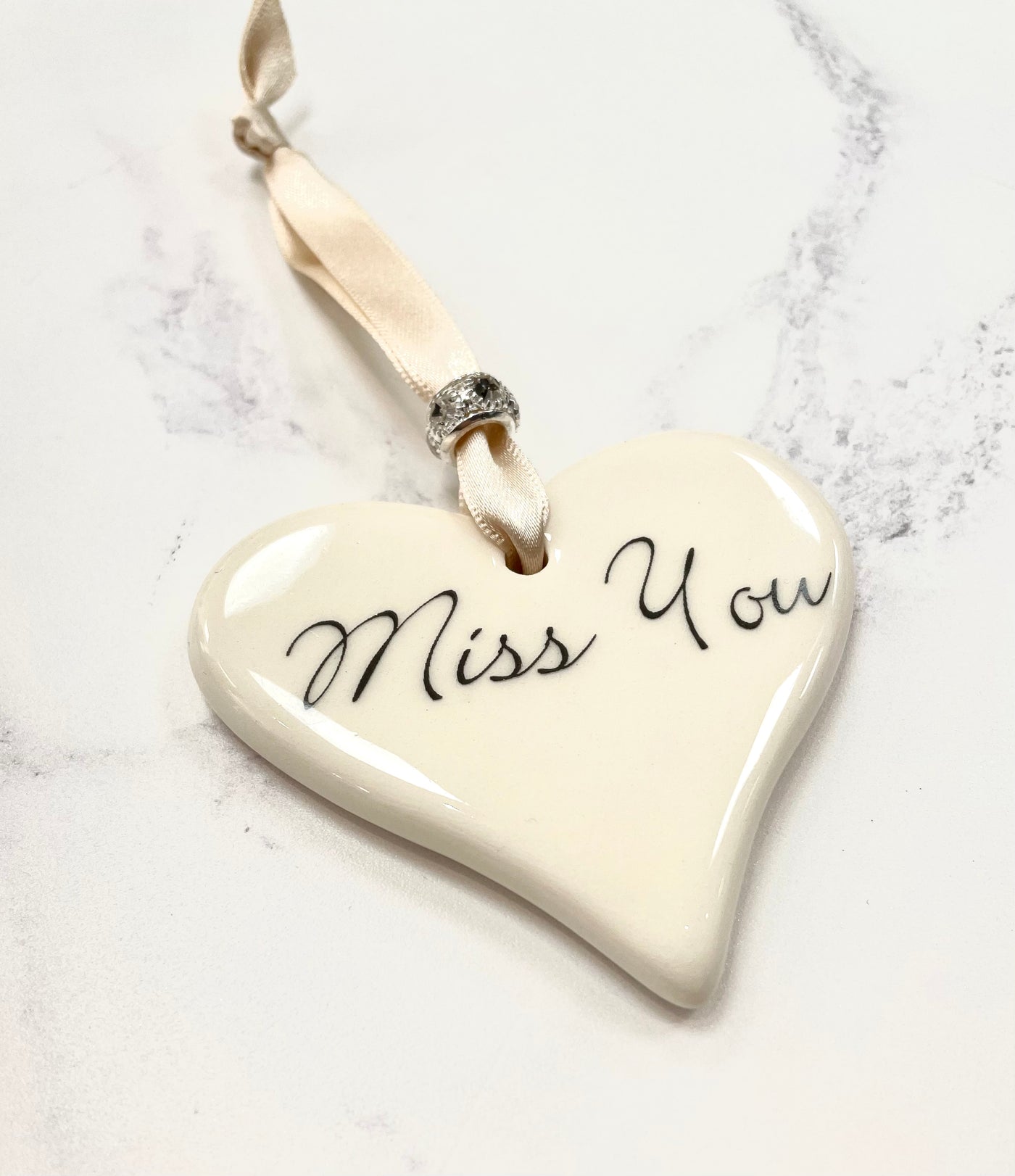 Dimbleby Ceramics Sentiment Hanging Heart - Miss You
