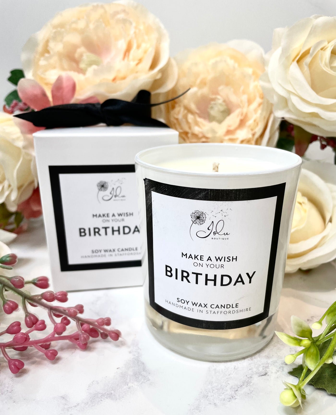 Jolu Boutique Make a Wish Sentiment Candle - Birthday